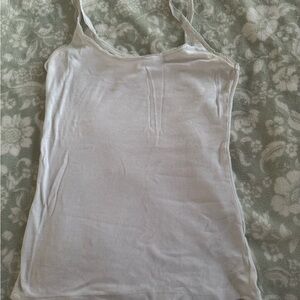 Joe Fresh White Ribbed Tank Top